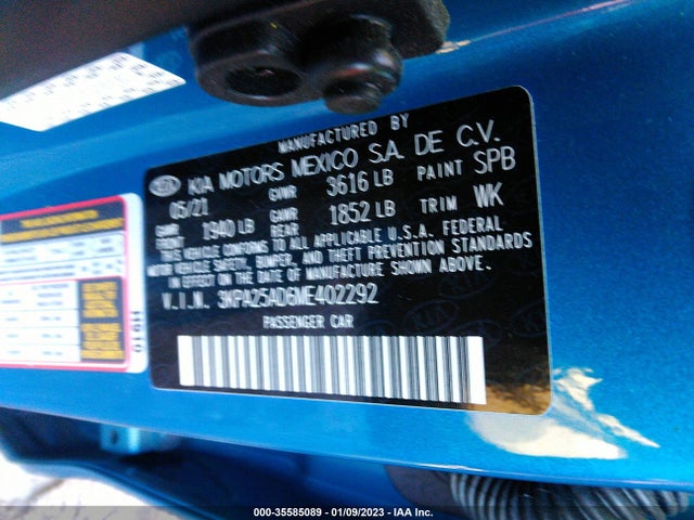 2021 Kia Rio, VIN: 3KPA25AD6ME402292