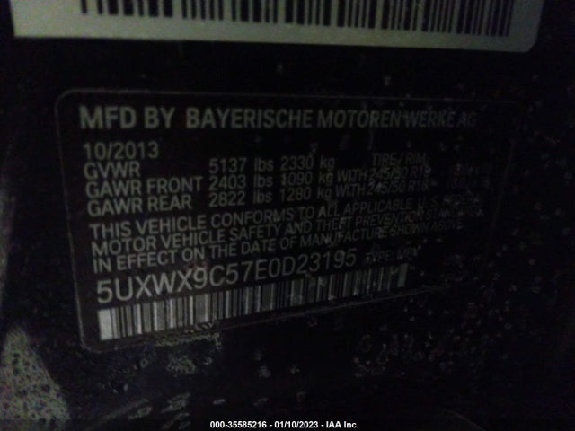 BMW X3 Xdrive28i 2014 5UXWX9C57E0D23195 Image 9