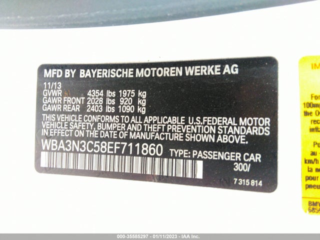 BMW 4 Series 428i 2014 WBA3N3C58EF711860 Image 9