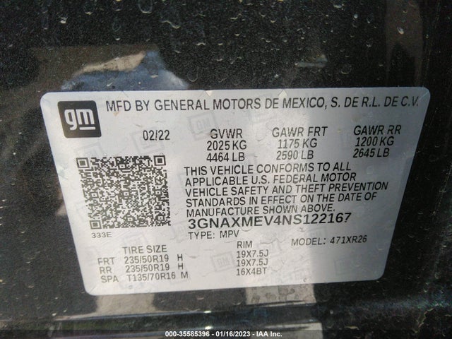 Chevrolet EQUINOX RS 2022 3GNAXMEV4NS122167 Image 9