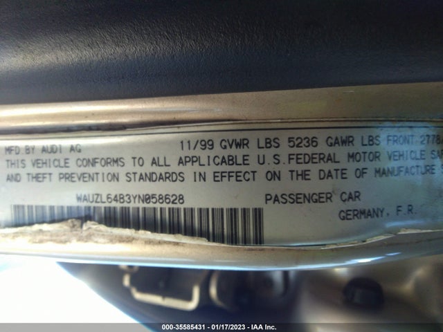 WAUZL64B3YN058628 Audi A6