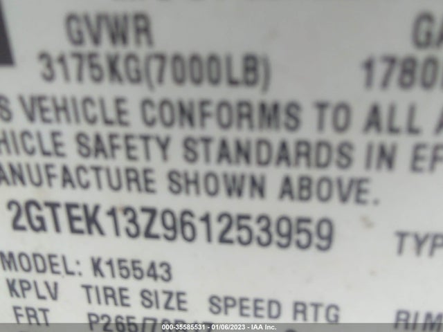 GMC Sierra 1500 Slt 2006 2GTEK13Z961253959 Image 10