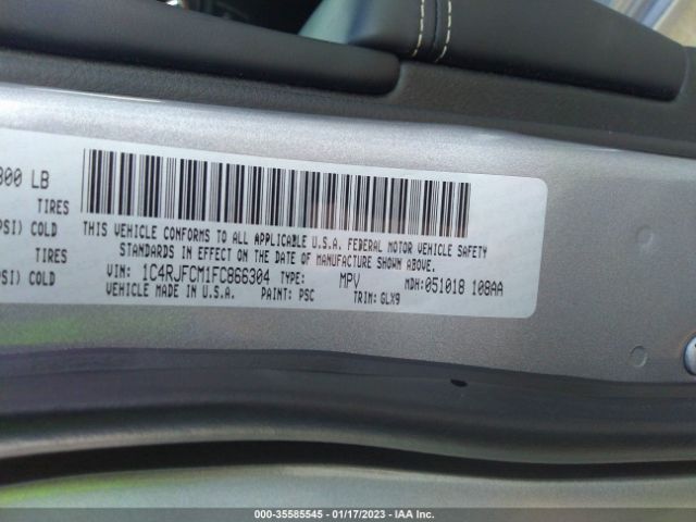 1C4RJFCM1FC866304 Jeep Grand Cherokee Overland