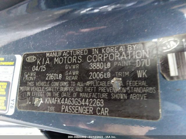 KNAFK4A63G5442263 KIA FORTE LX