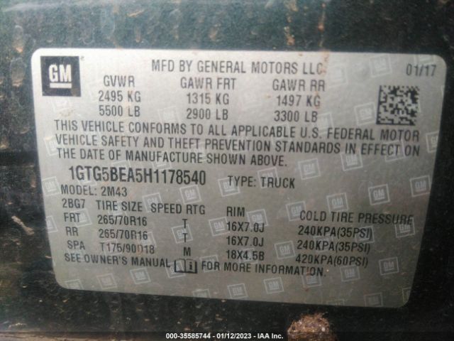 1GTG5BEA5H1178540 GMC Canyon 2wd