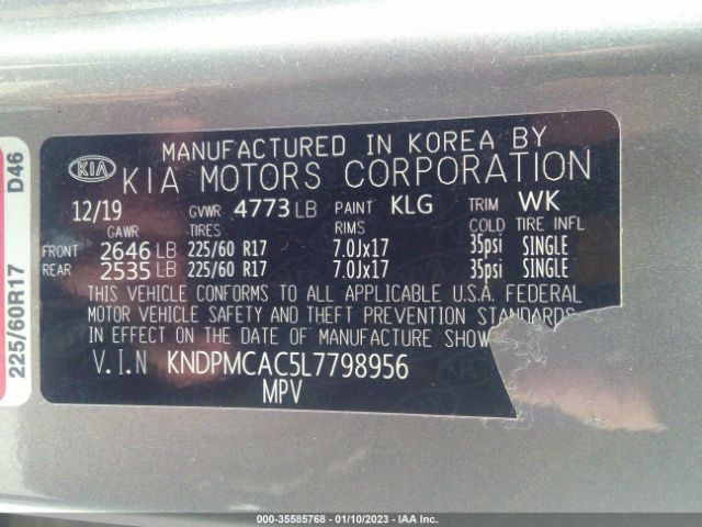 KNDPMCAC5L7798956 KIA Sportage Lx