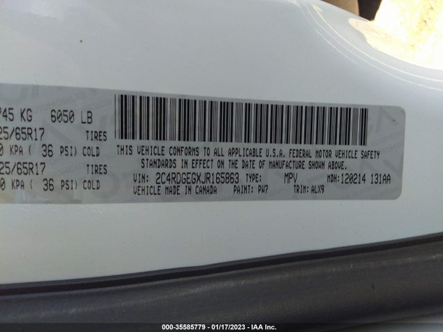 Dodge Grand Caravan Gt 2018 2C4RDGEGXJR165863 Image 11