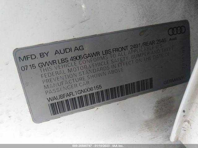WAUBFAFL1GN006155 Audi A4 PREMIUM