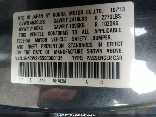 2014 Acura TSX, VIN: JH4CW2H55EC000135