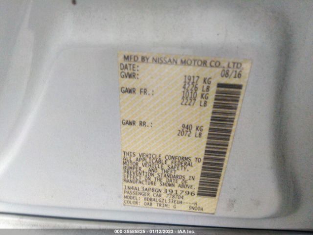 1N4AL3AP8GN391796 Nissan Altima 2.5 S