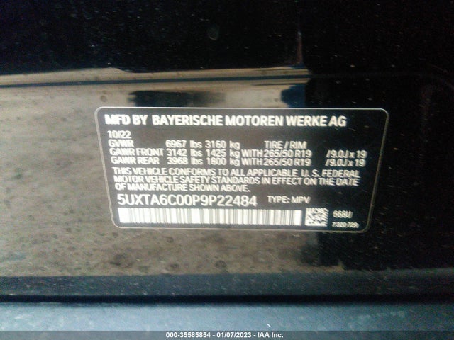 2023 BMW X5, VIN: 5UXTA6C00P9P22484