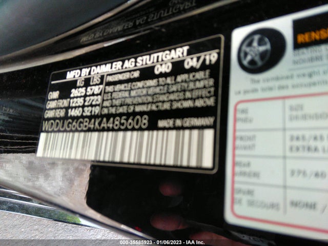 2019 Mercedes-Benz S-Class, VIN: WDDUG6GB4KA485608