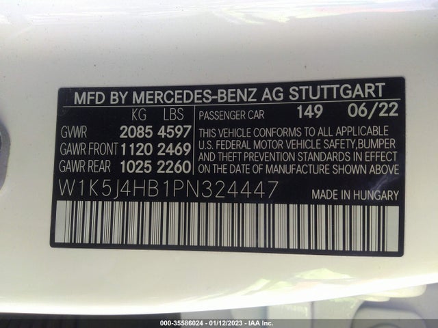 2023 Mercedes-Benz CLA-Class, VIN: W1K5J4HB1PN324447