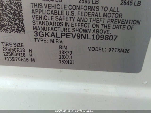 GMC Terrain Slt 2022 3GKALPEV9NL109807 Image 9