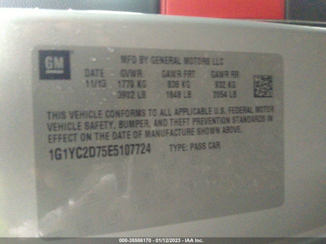 Chevrolet Corvette Stingray 2lt 2014 1G1YC2D75E5107724 Image 10