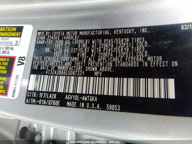 2014 Toyota Venza, VIN: 4T3ZA3BB6EU087331