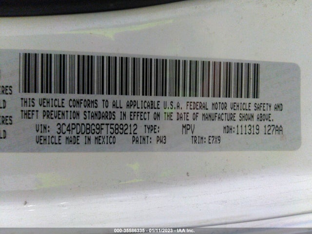 Dodge Journey Sxt 2015 3C4PDDBG9FT589212 Image 9