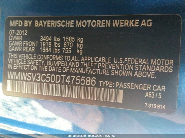2013 MINI HARDTOP WMWSV3C50DT475586 Photo 8