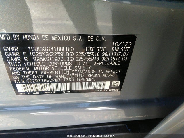 2023 Honda HR-V, VIN: 3CZRZ1H52PM717360