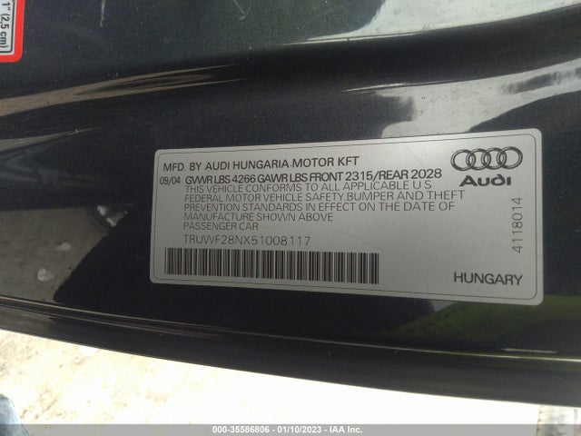 Audi TT 2005 TRUWF28NX51008117 Image 10