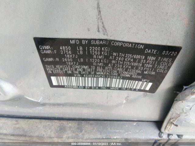 4S4BTANCXL3209687 Subaru Outback Limited