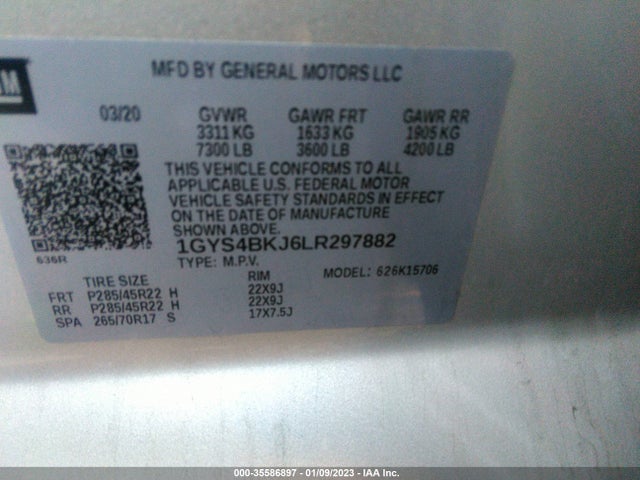 2020 Cadillac Escalade, VIN: 1GYS4BKJ6LR297882