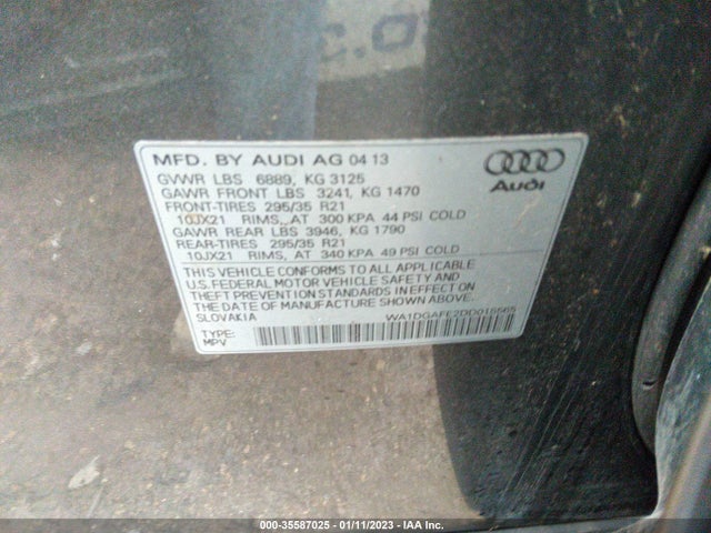 WA1DGAFE2DD015565 Audi Q7 3.0t S Line Prestige