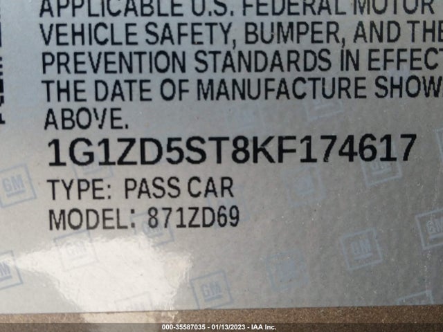 Chevrolet MALIBU LT 2019 1G1ZD5ST8KF174617 Image 11