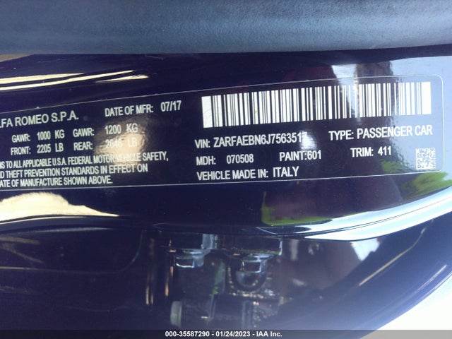 ZARFAEBN6J7563517 Alfa Romeo Giulia