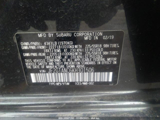 JF2GTANC6KH301506 Subaru Crosstrek Limited