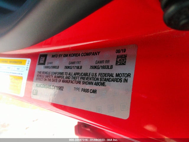 2020 Chevrolet Spark, VIN: KL8CD6SA6LC419962