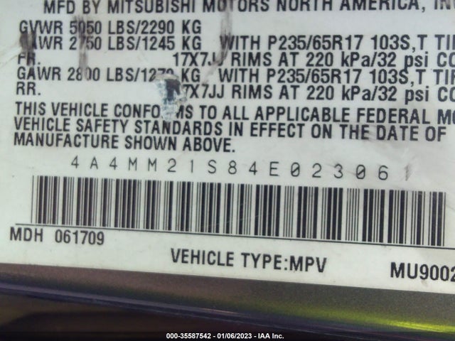 Mitsubishi Endeavor 2004 4A4MM21S84E023061 Image 11