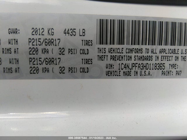 2017 Jeep Patriot, VIN: 1C4NJPFA3HD118365