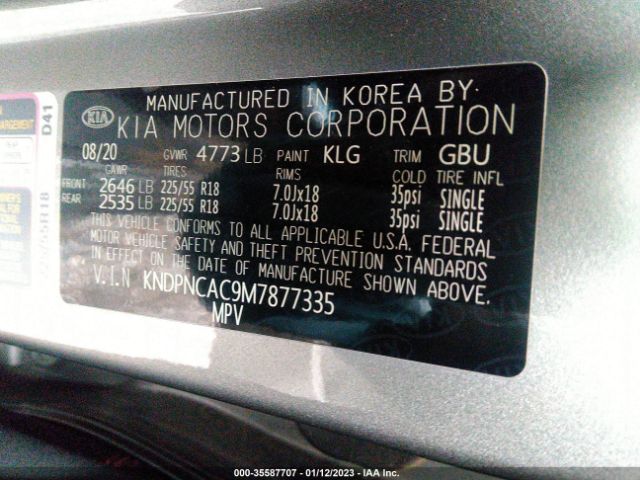 KNDPNCAC9M7877335 KIA Sportage Ex