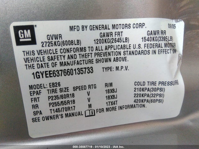 Cadillac SRX 2006 1GYEE637660135733 Image 10