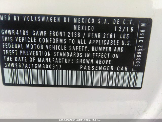 3VW267AJ1GM300917 Volkswagen Jetta Sedan 1.4t S W/technology