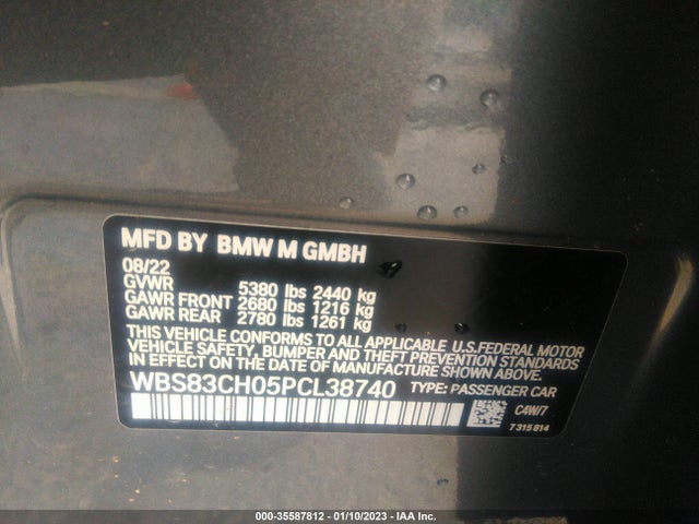 2023 BMW M5, VIN: WBS83CH05PCL38740