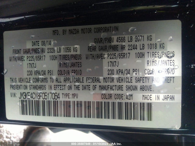 2015 Mazda CX-5, VIN: JM3KE4CY8F0517064