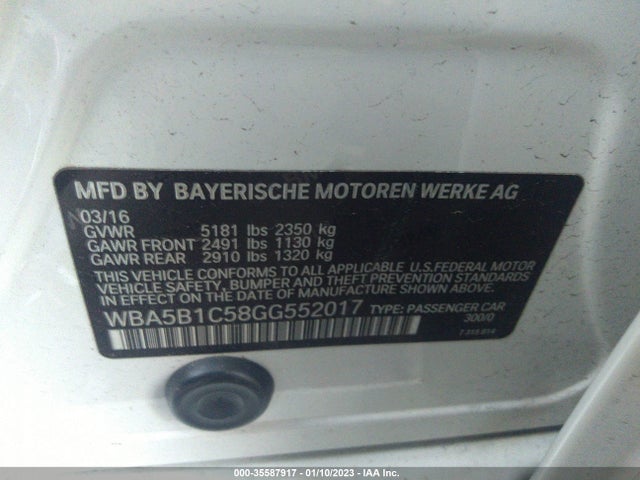 BMW 5 Series 535i 2016 WBA5B1C58GG552017 Image 9