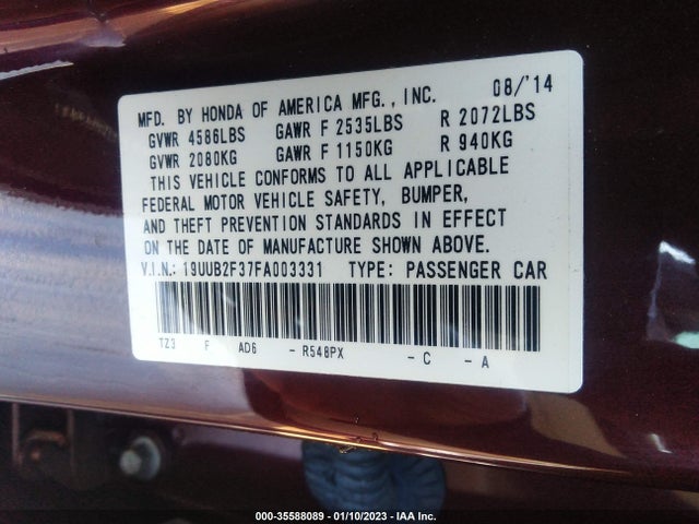 2015 Acura TLX, VIN: 19UUB2F37FA003331