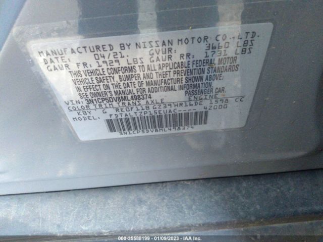 3N1CP5DV8ML498374 Nissan KICKS SR