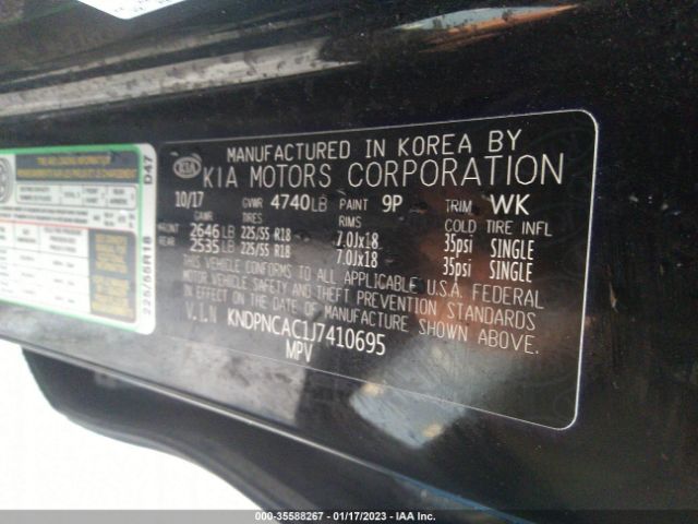 KNDPNCAC1J7410695 KIA Sportage Ex