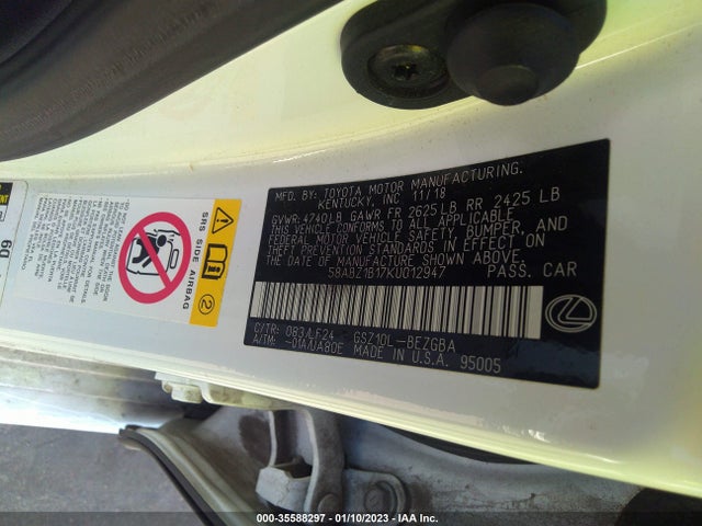 58ABZ1B17KU012947 Lexus Es Es 350