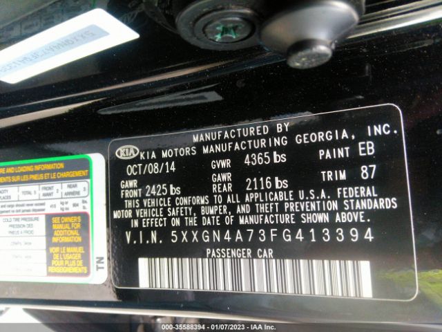 5XXGN4A73FG413394 KIA OPTIMA EX