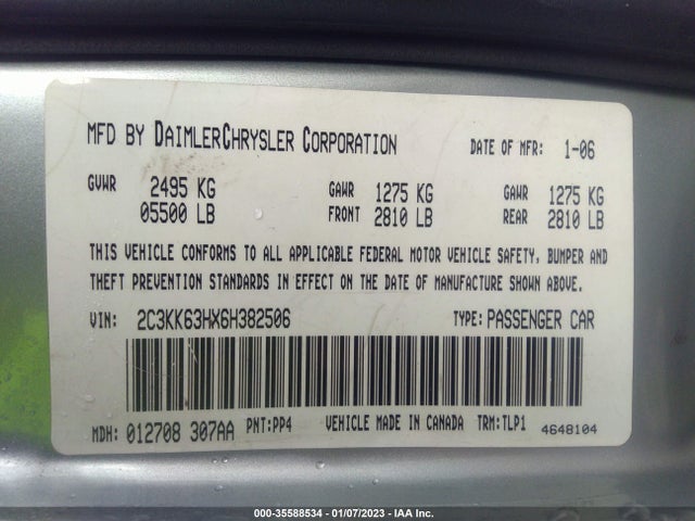 Chrysler 300 C 2006 2C3KK63HX6H382506 Image 9