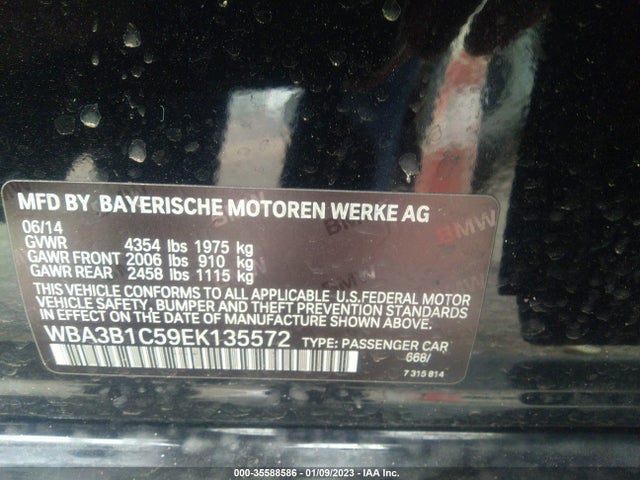 BMW 3 Series 320i 2014 WBA3B1C59EK135572 Image 9