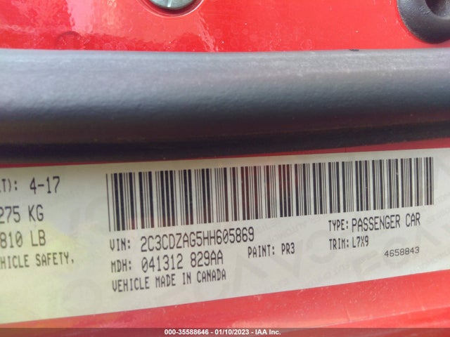 Dodge Challenger Sxt 2017 2C3CDZAG5HH605869 Image 11