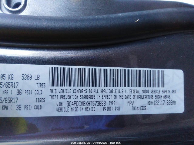 Dodge JOURNEY SE 2017 3C4PDCABXHT573698 Image 9