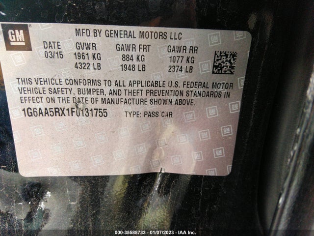 2015 Cadillac ATS, VIN: 1G6AA5RX1F0131755