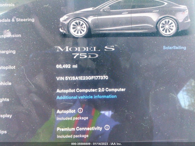2016 Tesla Model S, VIN: 5YJSA1E23GF177370